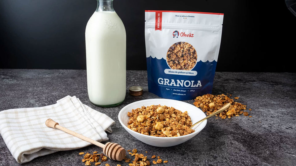 3x 300 gr. Granola Premium: Caju, Ciocolata, Alune de Padure