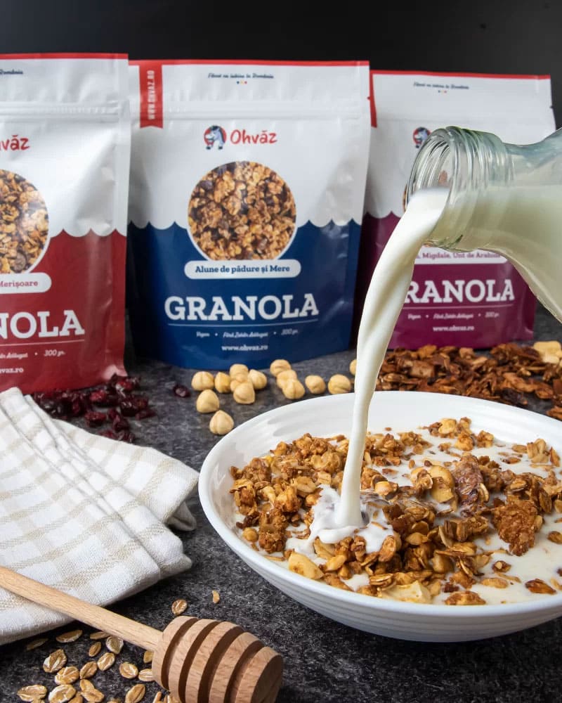 Granola cu Alune de Pădure și Mere | Vegan