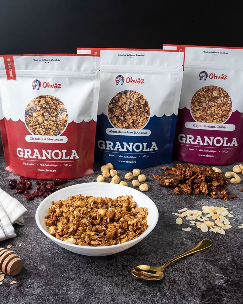 Granola cu Caju, Banane, Caise | Vegan