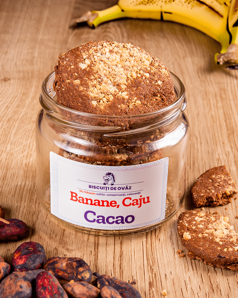 Biscuiți de ovăz cu Banane, Caju, Cacao | De Post