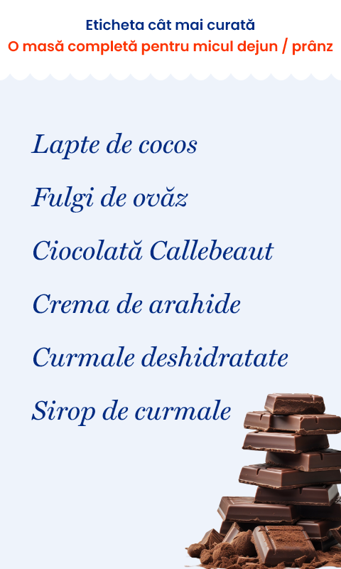 Ovăz cu Ciocolată, Curmale, Cremă de arahide | De Post