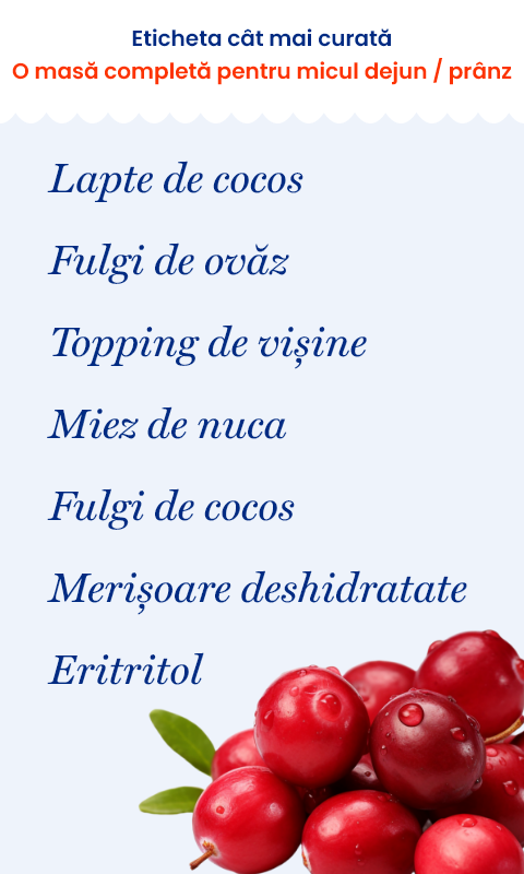 Ovăz cu Merișoare și Cocos | De Post
