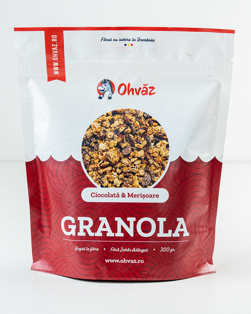 3x 300 gr. Granola Premium: Caju, Ciocolata, Alune de Padure